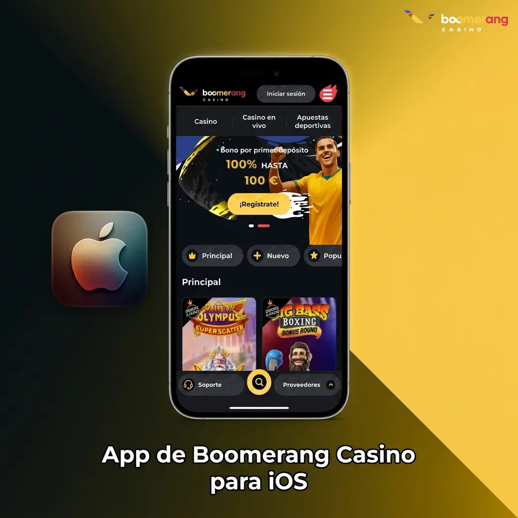 App de Boomerang Casino para iOS disponible en App Store compatible con iPhone e iPad con iOS 12.0 o superior