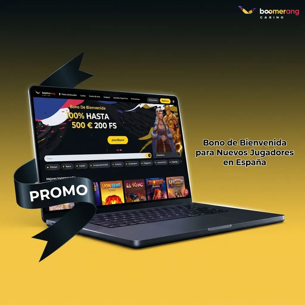 Boomerang Casino bono bienvenida España: 100% hasta 500 EUR casino y 100% hasta 100 EUR deportes para nuevos jugadores