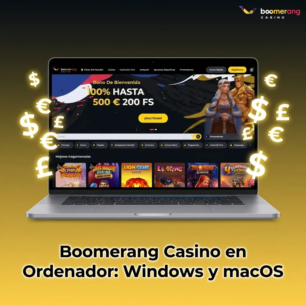 Casino Boomerang accesible desde navegador en Windows y macOS sin necesidad de descarga ni instalación de cliente