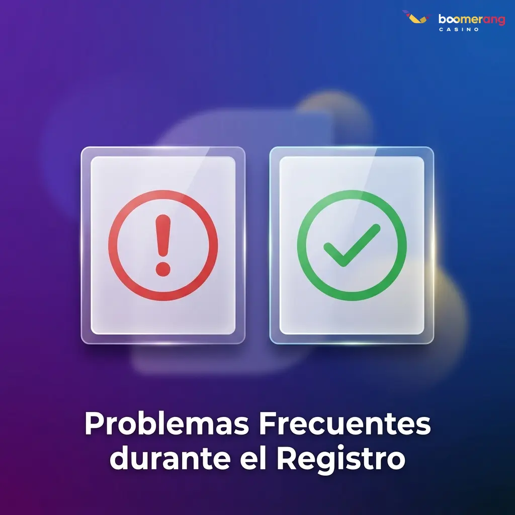 Usuario resolviendo problemas de registro en Boomerang Casino con soluciones para errores comunes de cuenta