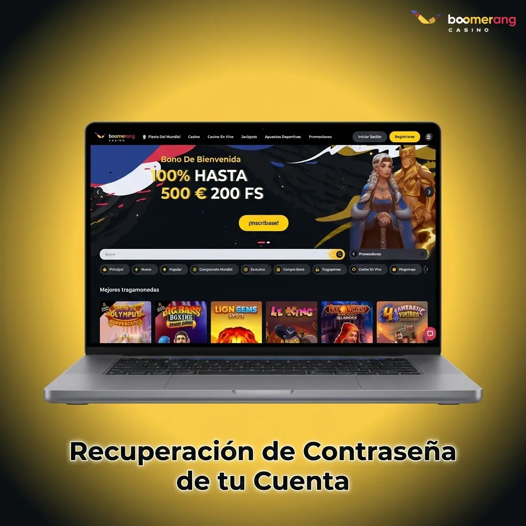 Proceso de recuperación de contraseña en Boomerang Casino desde web o app móvil en pocos pasos