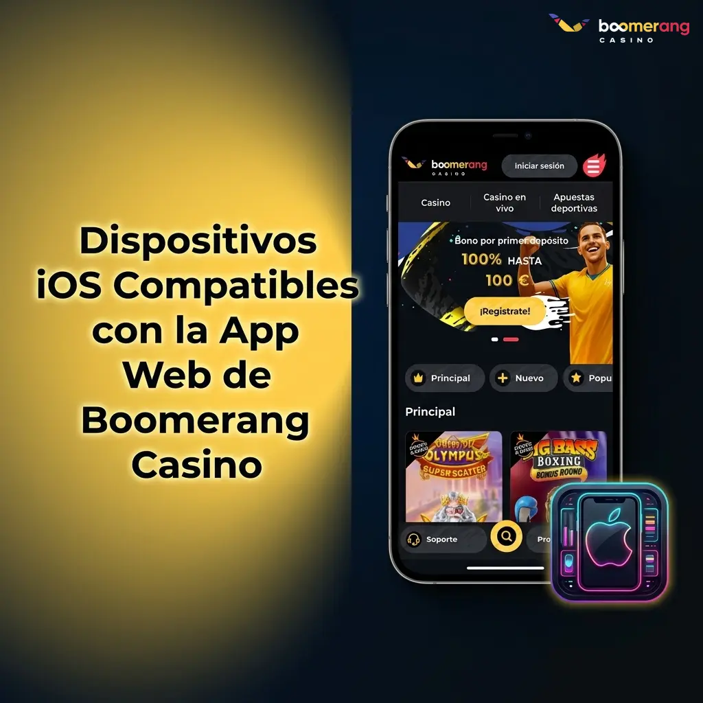 Dispositivos iOS compatibles con la app web de Boomerang Casino: iPhone, iPad e iPod Touch admitidos