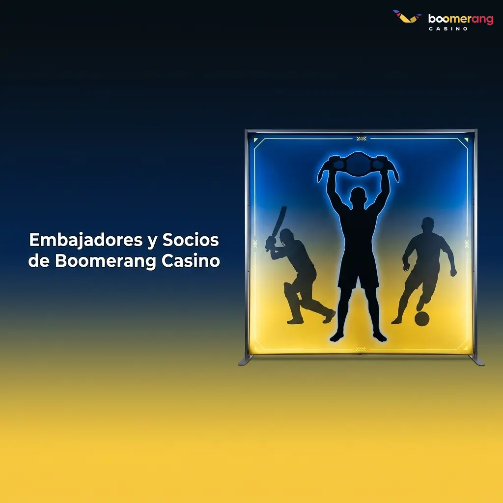 Logotipo de Boomerang Casino con texto sobre embajadores y socios en el mercado español 2026