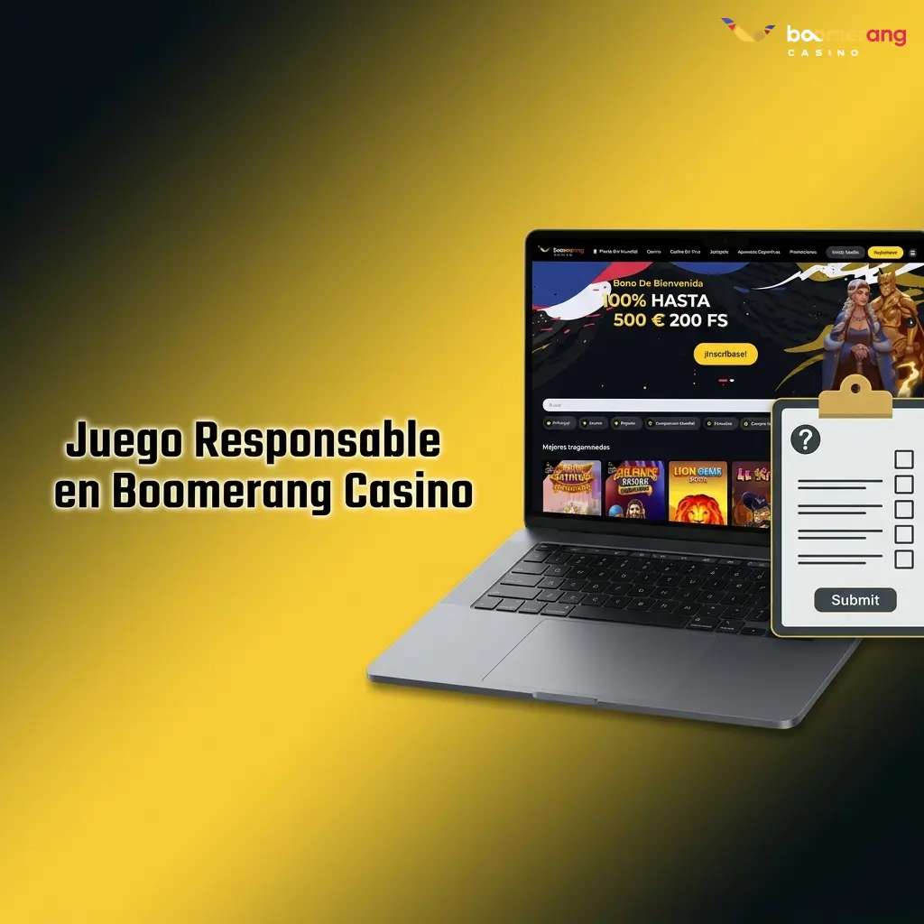 Panel de juego responsable en Boomerang Casino España con límites de depósito y autoexclusión