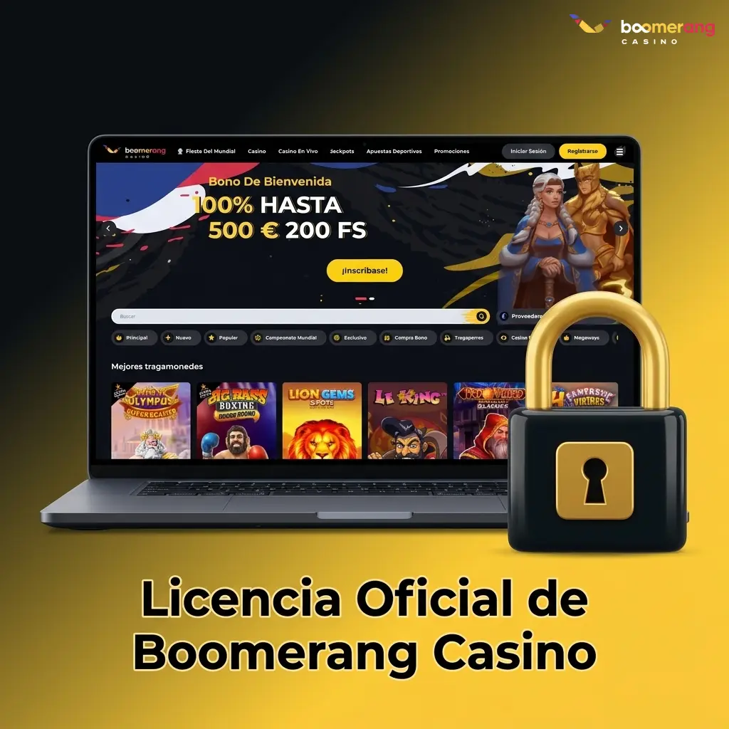 Licencia oficial Boomerang Casino número 365/JAZ emitida por Curaçao eGaming para jugadores en España