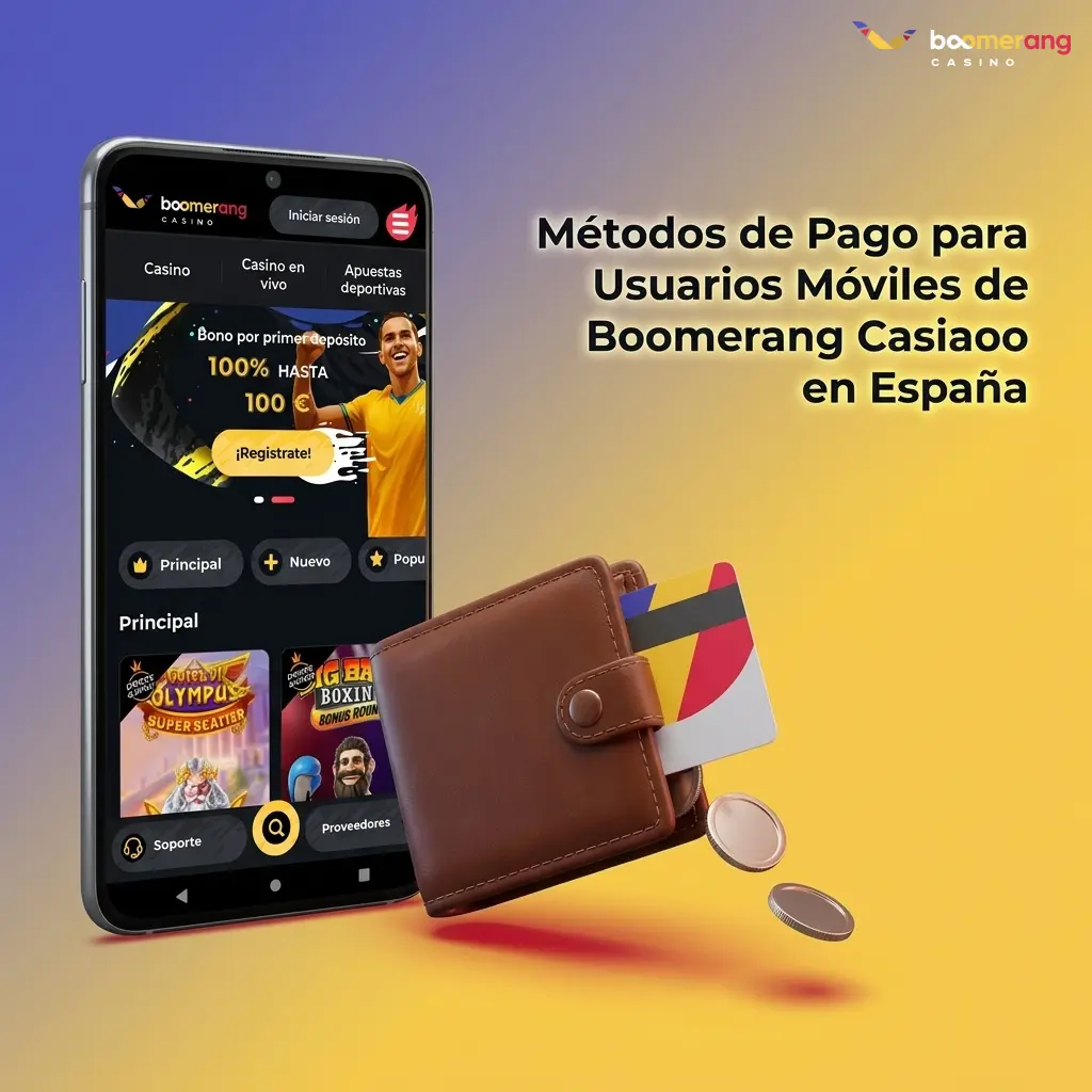 Métodos de pago móviles en Boomerang Casino España: tarjetas, criptomonedas y monederos digitales disponibles
